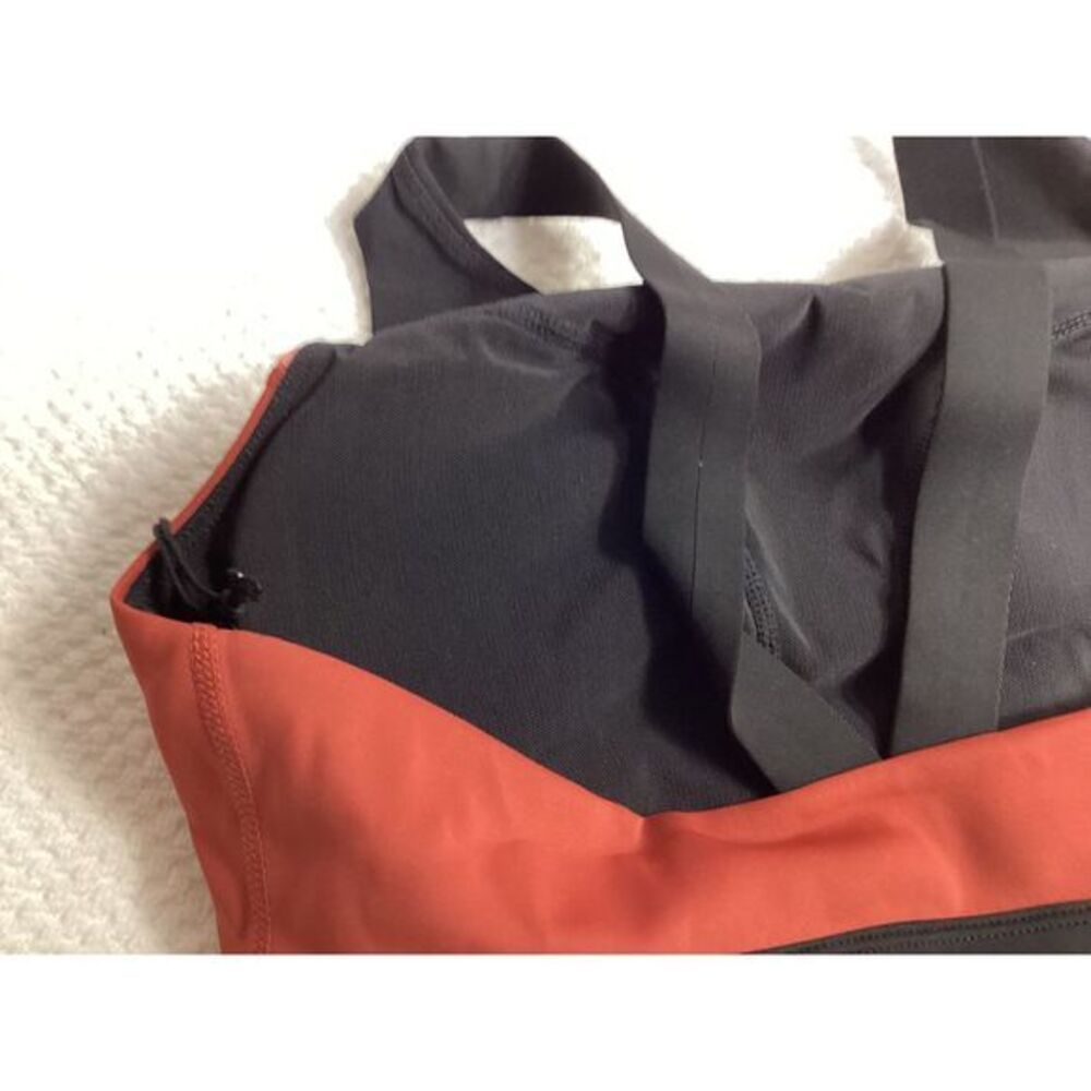 Iris & Ink Color Block Sports Bra Athletic‎ Workout Top Black Coral Pink … - Picture 5 of 8